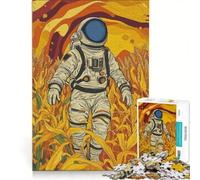Puzzles for Adults 1000 Piece Astronaut Floating in Cornfield, DIY Toys, Challenging To Complete, Artists Collection, Fine Art 50x75cm