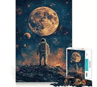 Puzzles for Adults 1000 Piece Astronaut in Space Precise Cut Art Brain Skill Play Relax Play Time Christmas Art Gift (38x26cm)