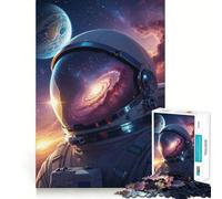 Puzzles for Adults 1000 Piece Astronaut in Space with Galaxy Reflection Precise Cut Art Brain Skill Play Relax Play Time Christmas Art Gift (38x52cm)