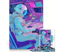 Puzzles for Adults 1000 Piece Astronaut S Neon Clean Fit Decor Mental Challenge Toy Cozy Time Play Birthday Art Gift (50x75cm)