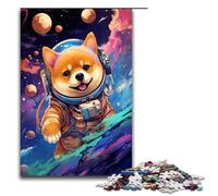 Puzzles for Adults 1000 Piece Astronaut Shiba Inu Baby by SplattersLots of Thick Color Jigsaw Birthday Present Gifts for And Teenager Age 14 Years Up 75x50cm