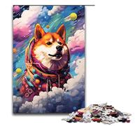 Puzzles for Adults 1000 Piece Astronaut Shiba Inu by SplattersLots of Thick Color Toy Intellectual Game Is Ideal As A Gift for The Whole Family 75x50cm