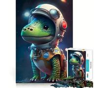 Puzzles for Adults 1000 Piece Astronaut Space Dinosaur Clean Fit Decor Mental Challenge Toy Cozy Time Play Birthday Art Gift (38x52cm)