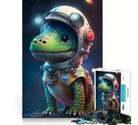 Puzzles for Adults 1000 Piece Astronaut Space Dinosaur Precise Cut Art Brain Skill Play Relax Play Time Christmas Art Gift (50x75cm)