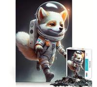Puzzles for Adults 1000 Piece Astronaut Space Wolf Clean Fit Decor Mental Challenge Toy Cozy Time Play Birthday Art Gift (38x52cm)