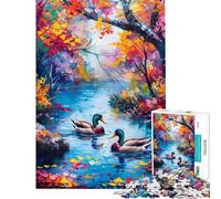 Puzzles for Adults 1000 Piece Autumn Ducks by The Lake Jigsaws for Adults Toy Wall Decor Presents for Women Unique Birthday And Xmas Gifts (Size 50x75cm)
