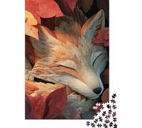 Puzzles for Adults 1000 Piece Autumn Fox Embroidery Art Puzzle for Adults Relaxing Games Staycation Kill Time Unique Birthday And Xmas Gifts 70x50cm/1000pcs