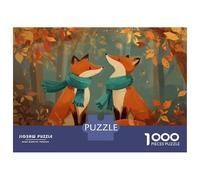 Puzzles for Adults 1000 Piece Autumn Foxes in Forest-2 Puzzle for Adults Relaxing Games Staycation Kill Time Unique Birthday And Xmas Gifts 52x38cm/1000pcs