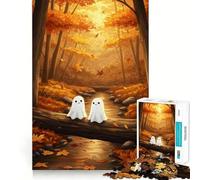 Puzzles for Adults 1000 Piece Autumn Ghosts in Forest Clean Fit Decor Mental Challenge Toy Cozy Time Play Birthday Art Gift (50x75cm)