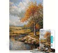 Puzzles for Adults 1000 Piece Autumn Reflection Clean Fit Decor Mental Challenge Toy Cozy Time Play Birthday Art Gift (38x52cm)