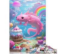 Puzzles for Adults 1000 Piece Axolotl Creative Paper Puzzles Hands-on Game Jigsaw-Family Decoration 1000pcs (38x26cm)