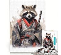 Puzzles for Adults 1000 Piece Baby Raccoon Samurai, Toy Wall Decor, Challenging To Complete, Unique Birthday And Gifts 38x52cm
