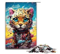 Puzzles for Adults 1000 Piece Baby Robot Leopard by SplattersLots of Thick Coloured Toy Intellectual Game Is Ideal As A Gift for The Whole Family 75x50cm