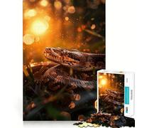 Puzzles for Adults 1000 Piece Ball Python Snake Precise Cut Art Brain Skill Play Relax Play Time Christmas Art Gift (38x52cm)