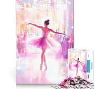 Puzzles for Adults 1000 Piece Ballet Dancer in Pink Clean Fit Decor Mental Challenge Toy Cozy Time Play Birthday Art Gift (50x75cm)