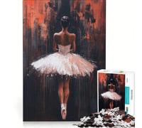 Puzzles for Adults 1000 Piece Ballet Dancer in Red, Toy Wall Decor, Challenging To Complete, Unique Birthday And Gifts 38x26cm