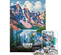 Puzzles for Adults 1000 Piece Banff National Park Canada Landscape Art Family Games Learning Educational Toys Great Gifts for Games Staycation Kill Time (size 38x26cm)