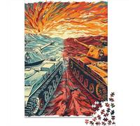 Puzzles for Adults 1000 Piece Battle Tanks Art Print Puzzle for Adults Relaxing Games Staycation Kill Time Unique Birthday And Xmas Gifts 38x26cm/1000pcs