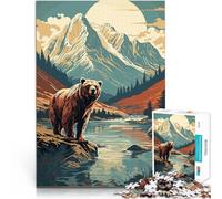 Puzzles for Adults 1000 Piece bear animal retro Help the brain exercise addictive toys to cultivate patience Gifts Ideas 26x38cm