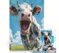 Puzzles for Adults 1000 Piece Berryl The Laughing Cow, Toy Wall Decor, Challenging To Complete, Unique Birthday And Gifts 38x52cm