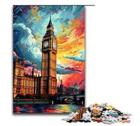 Puzzles for Adults 1000 Piece Big Ben Is Surrounded by SplattersLots of Coloured Jigsaw Birthday Present Gifts for And Teenager Age 14 Years Up 75x50cm