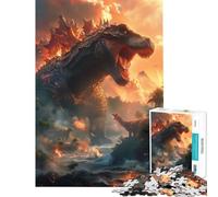 Puzzles for Adults 1000 Piece Big Dinosaur Roaring Help The Brain Exercise But Fun And Humorous Toy Wall Decor for And from 14 Years And over (50x75cm)