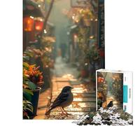 Puzzles for Adults 1000 Piece Bird in A Chinese Alley Toys Educational Games Educational Game Hand Speed Race Gifts for Women Men (Size 50x75cm)