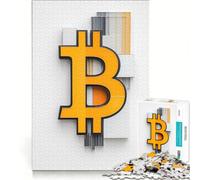 Puzzles for Adults 1000 Piece Bitcoin Symbol Abstract, Toy Wall Decor, Challenging To Complete, Unique Birthday And Gifts 38x52cm