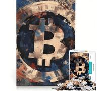 Puzzles for Adults 1000 Piece Bitcoin Symbol Painting, Toy Wall Decor, Challenging To Complete, Unique Birthday And Gifts 50x75cm