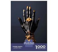 Puzzles for Adults 1000 Piece Black And Gold Jewel Hand2 Puzzle for Adults Brain Teaser Game Home Decoration Christmas Birthday Gifts 70x50cm/1000pcs