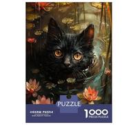 Puzzles for Adults 1000 Piece Black Cat Swimming Puzzle for Adults Relaxing Games Staycation Kill Time Unique Birthday And Xmas Gifts 38x26cm/1000pcs