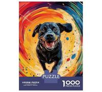 Puzzles for Adults 1000 Piece Black Lab in Swirling Colors Adult Jigsaw Puzzle Brain Teaser Game But Fun And Humorous Challenging Game Gifts 38x26cm/1000pcs