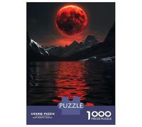 Puzzles for Adults 1000 Piece Blood Moon Rising Puzzle for Adults Relaxing Games Staycation Kill Time Unique Birthday And Xmas Gifts 38x26cm/1000pcs
