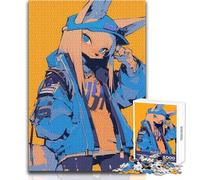 Puzzles for Adults 1000 Piece Blue Jacket Furry Girl Peaceful And Satisfying Pastime Perfect Interlock Precision Cut Toy Size 50x75cm