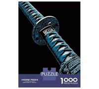 Puzzles for Adults 1000 Piece Blue Katana Close-Up Puzzle for Adults Relaxing Games Staycation Kill Time Unique Birthday And Xmas Gifts 38x26cm/1000pcs