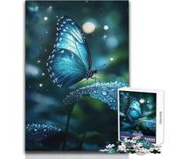 Puzzles for Adults 1000 Piece Blue Morpho Butterfly Peaceful And Satisfying Pastime Perfect Interlock Precision Cut Toy Size 38x52cm