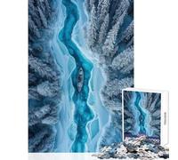 Puzzles for Adults 1000 Piece Boat on Frozen River Relax Games Learning Educational Toy Wall Decor Interesting Stress Reduction (38x26cm)