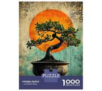 Puzzles for Adults 1000 Piece Bonsai Tree with Sunset Jigsaw Brain Teaser Game Presents for Women Unique Birthday And Xmas Gifts 38x26cm/1000pcs