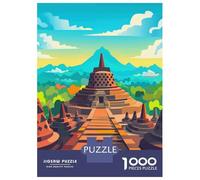 Puzzles for Adults 1000 Piece Borobudur Temple Poster Jigsaw for Adults Relax Games Difficult Hard Unique Birthday And Xmas Gifts 70x50cm/1000pcs