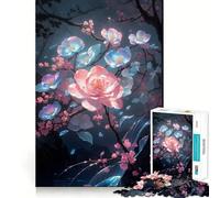 Puzzles for Adults 1000 Piece Botanical Plum Elegance Clean Fit Decor Mental Challenge Toy Cozy Time Play Birthday Art Gift (38x26cm)