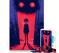 Puzzles for Adults 1000 Piece Boy Facing Shadow Monster Clean Fit Decor Mental Challenge Toy Cozy Time Play Birthday Art Gift (38x52cm)