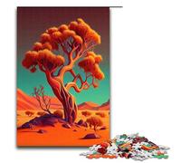Puzzles for Adults 1000 Piece Bright Orange Baobab Tree Toy Intellectual Game Is Ideal As A Gift for The Whole Family 75x50cm