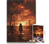 Puzzles for Adults 1000 Piece Burned City Peaceful And Satisfying Pastime Perfect Interlock Precision Cut Toy Size 38x52cm