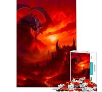 Puzzles for Adults 1000 Piece Burning Dragon Landscape Toys Educational Games Brain Teaser Game Staycation Kill Time Gifts Birthday (Size 38x26cm)