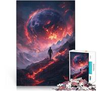 Puzzles for Adults 1000 Piece Burning Planet Landscape Handgeschwindigkeitswettbewerb Perfekte Dekoration75x50cm