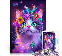 Puzzles for Adults 1000 Piece butterfly and cat Educational Toys 26x38cm deal as gifts for the whole family Suitable for and 14