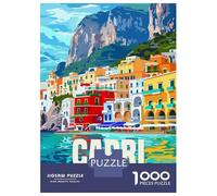 Puzzles for Adults 1000 Piece Capri Island Italy Puzzle for Adults Brain Teaser Game Home Decoration Christmas Birthday Gifts 38x26cm/1000pcs