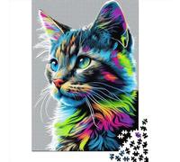 Puzzles for Adults 1000 Piece Cat Pop Art Animal 18 Creative Wooden Puzzles-Puzzle Hands-on Game Jigsaw-Family Decoration 1000pcs (75x50cm)