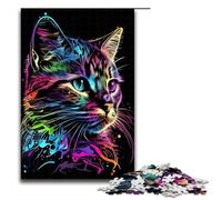 Puzzles for Adults 1000 Piece Cat Pop Art Animal Face Pattern Assembly Help The Brain Exercise Addictive Toys to Cultivate Patience 75x50cm