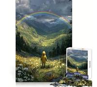 Puzzles for Adults 1000 Piece Child Beneath The Rainbow - Valley of Wildflowers Sharp Joint Play Logic Skill Play Calm Fun Time Christmas Wall Art (38x26cm)